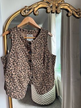 Scotch & Soda Brown and Black Leopard Print Vest